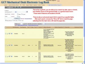 GCT Mechanical Desk Electronic Log